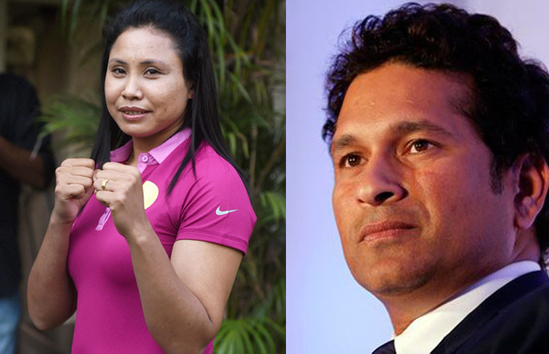 L Sarita Devi (L) received support from cricket legend Sachin Tendulkar during the time of the podium controversy at Incheon (Photo: PTI/File) L Sarita Devi (L) received support from cricket legend Sachin Tendulkar during the time of the podium controversy at Incheon (Photo: PTI/File)